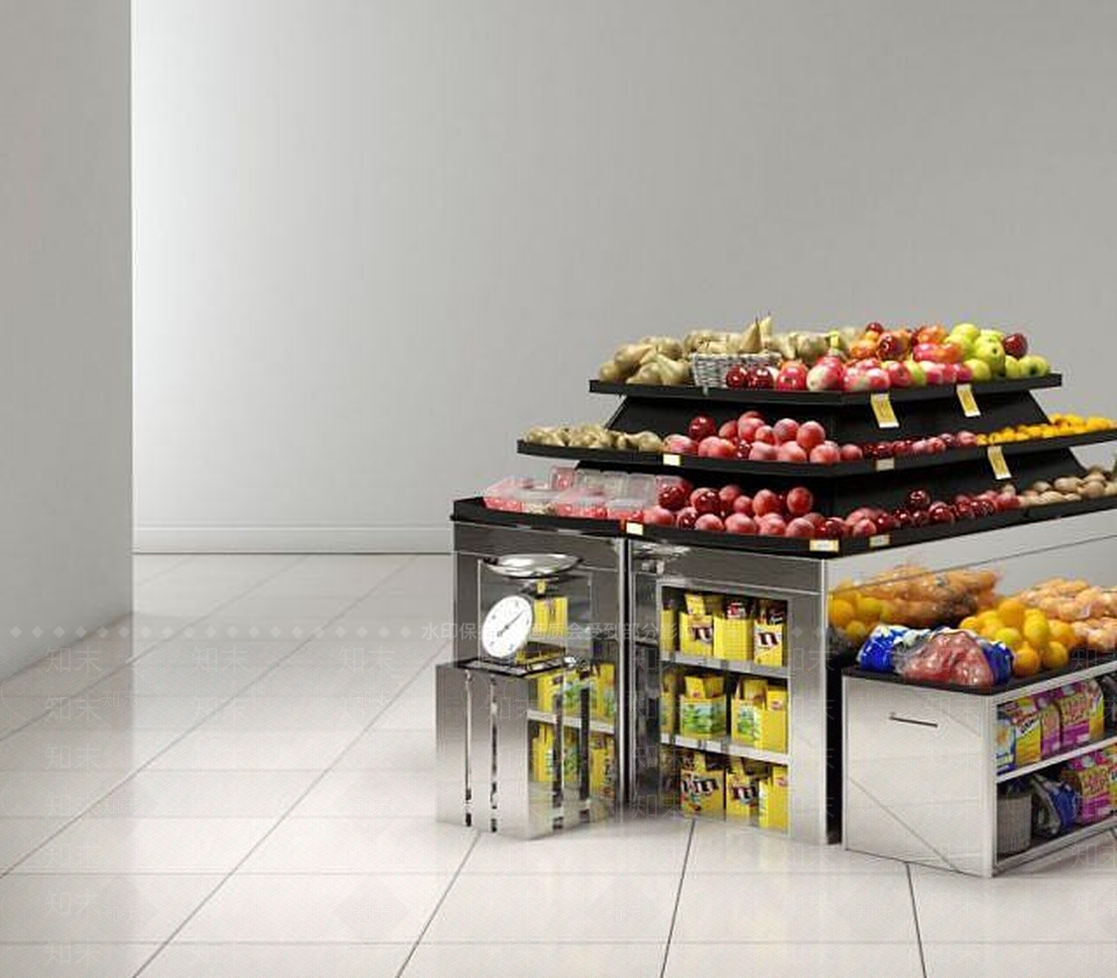 现代商场货架3D模型下载【ID:1189083650】