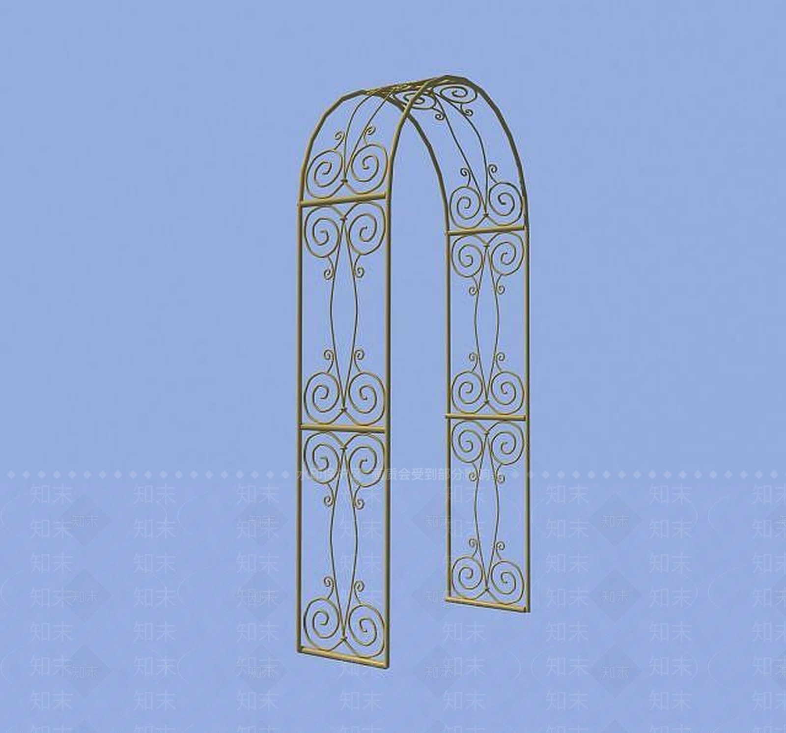 现代铁艺门3D模型下载【ID:1189084498】