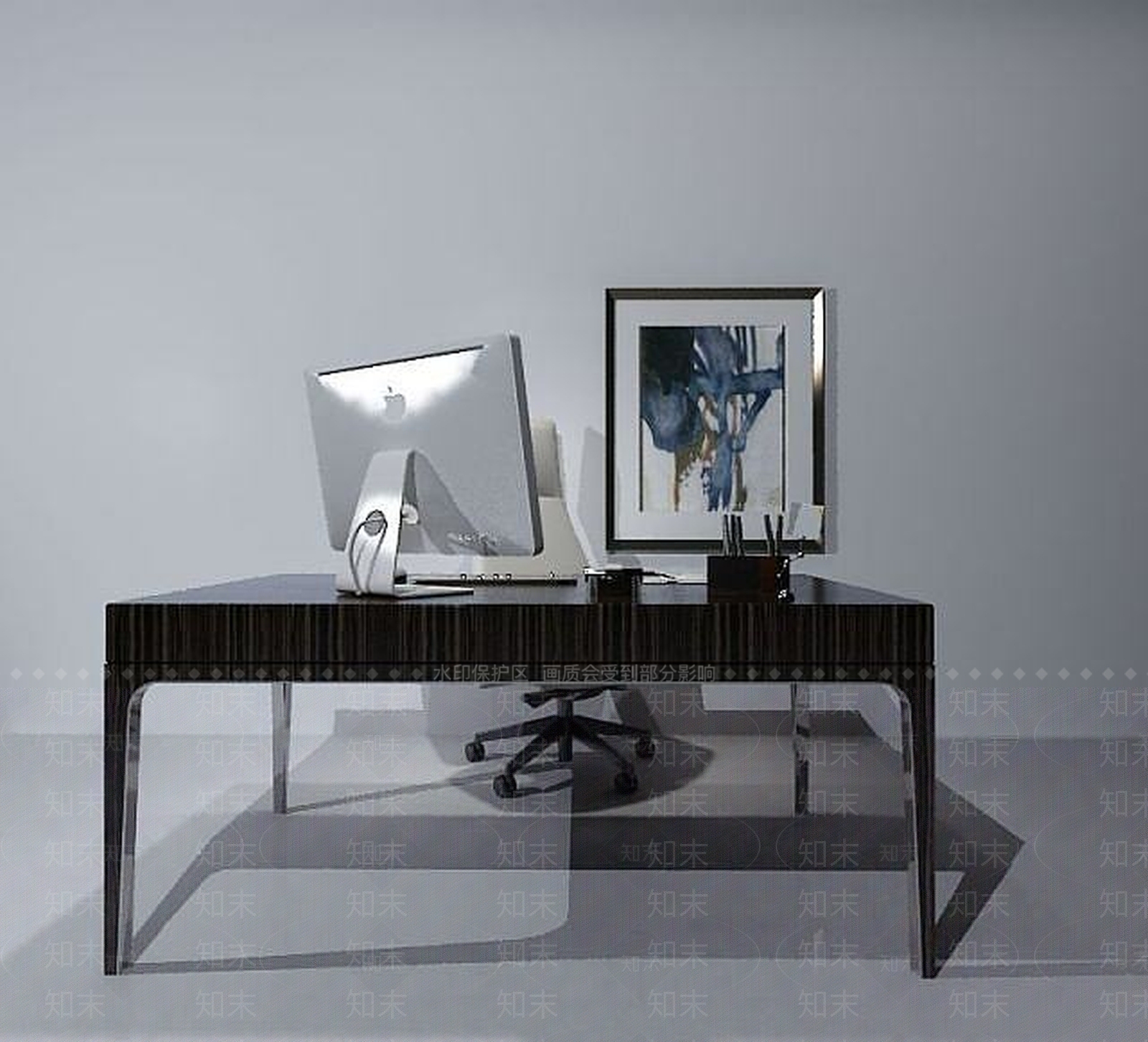 现代书桌组合3D模型下载【ID:1189085287】