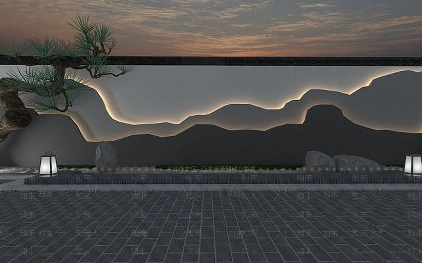 现代园林景观小品3D模型下载【ID:1189085437】