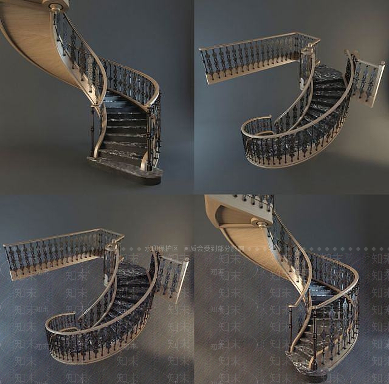 欧式古典欧式楼梯3D模型下载【ID:1189086216】