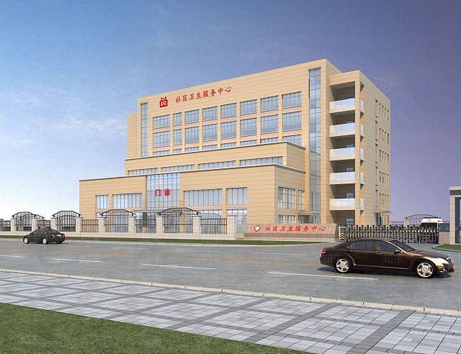 现代社区医院大楼3D模型下载【ID:1189087263】