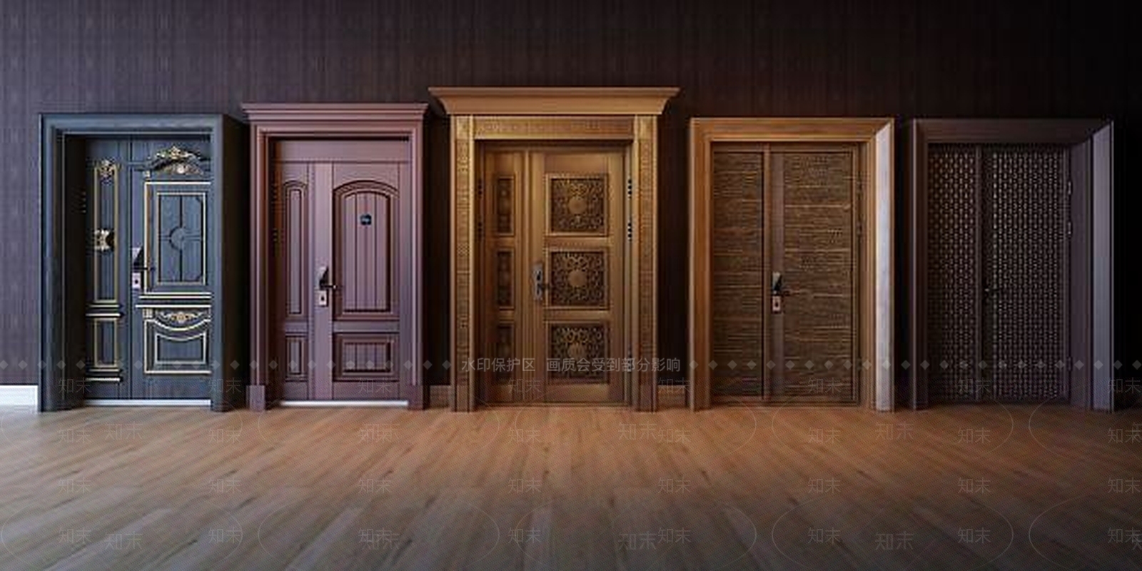 简欧门子母门大门3D模型下载【ID:1189088198】