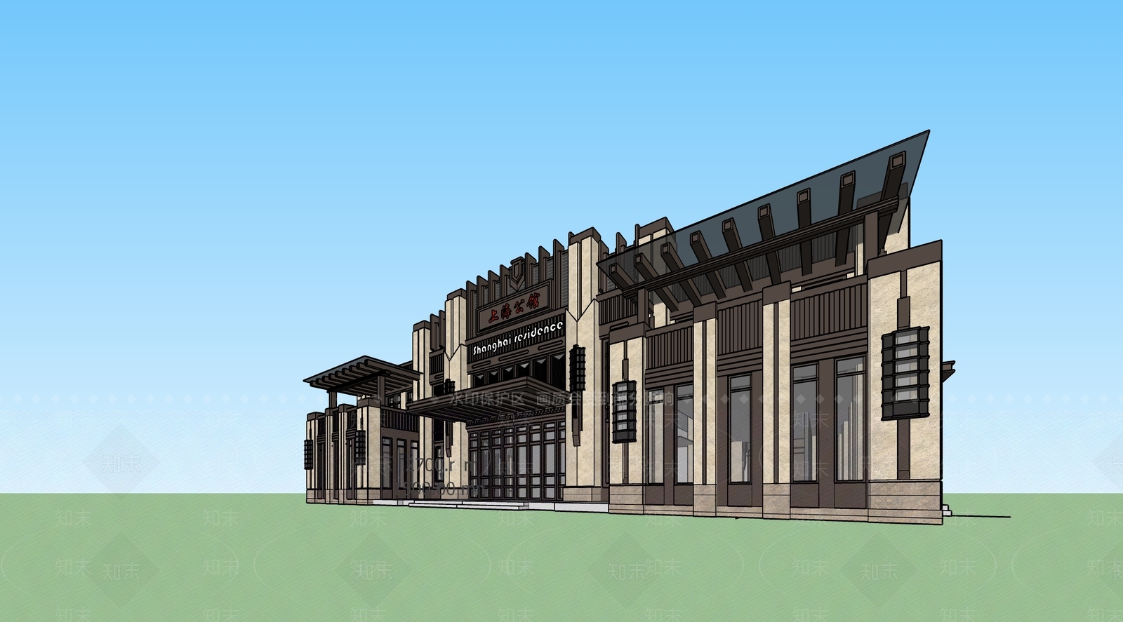 欧式轻奢小公建SU模型下载【ID:1189088902】