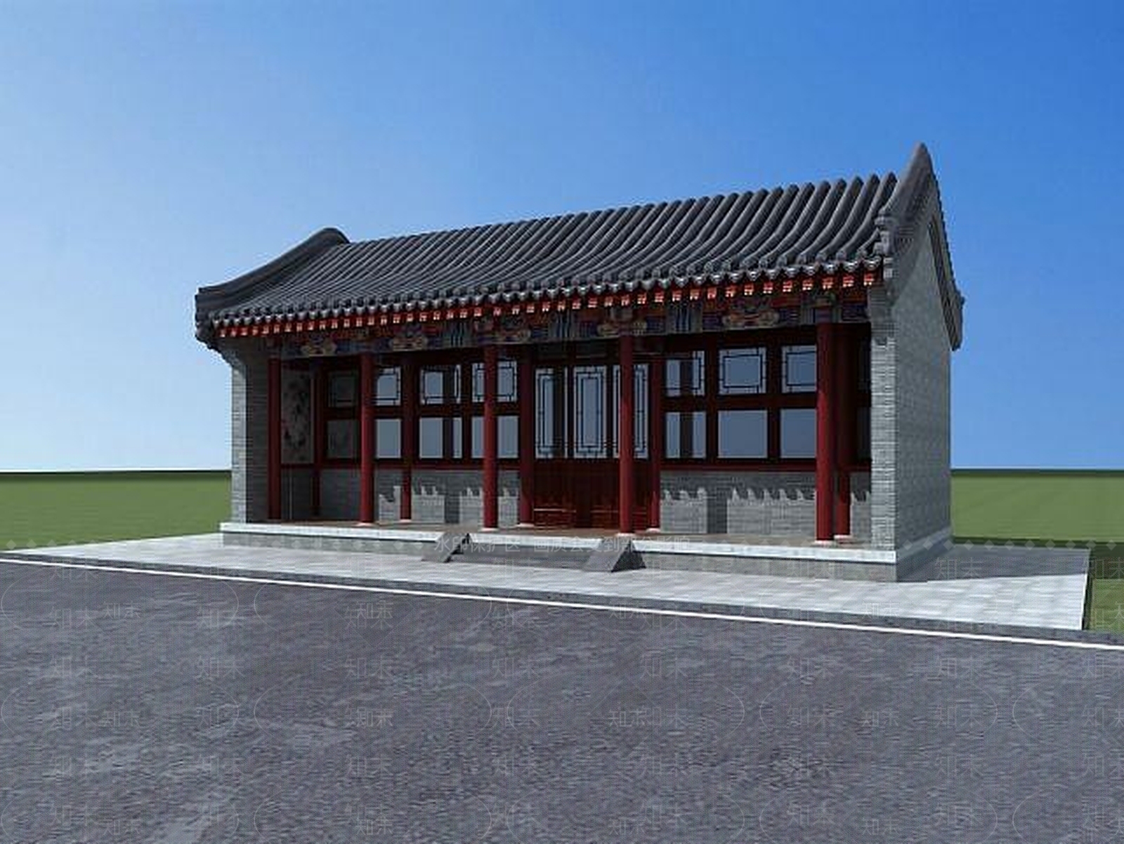 现代徽派会所3D模型下载【ID:1189088950】