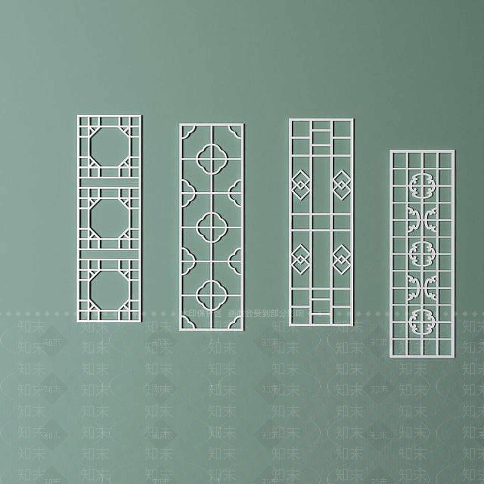 中式室内中式雕花隔断3D模型下载【ID:1189090633】