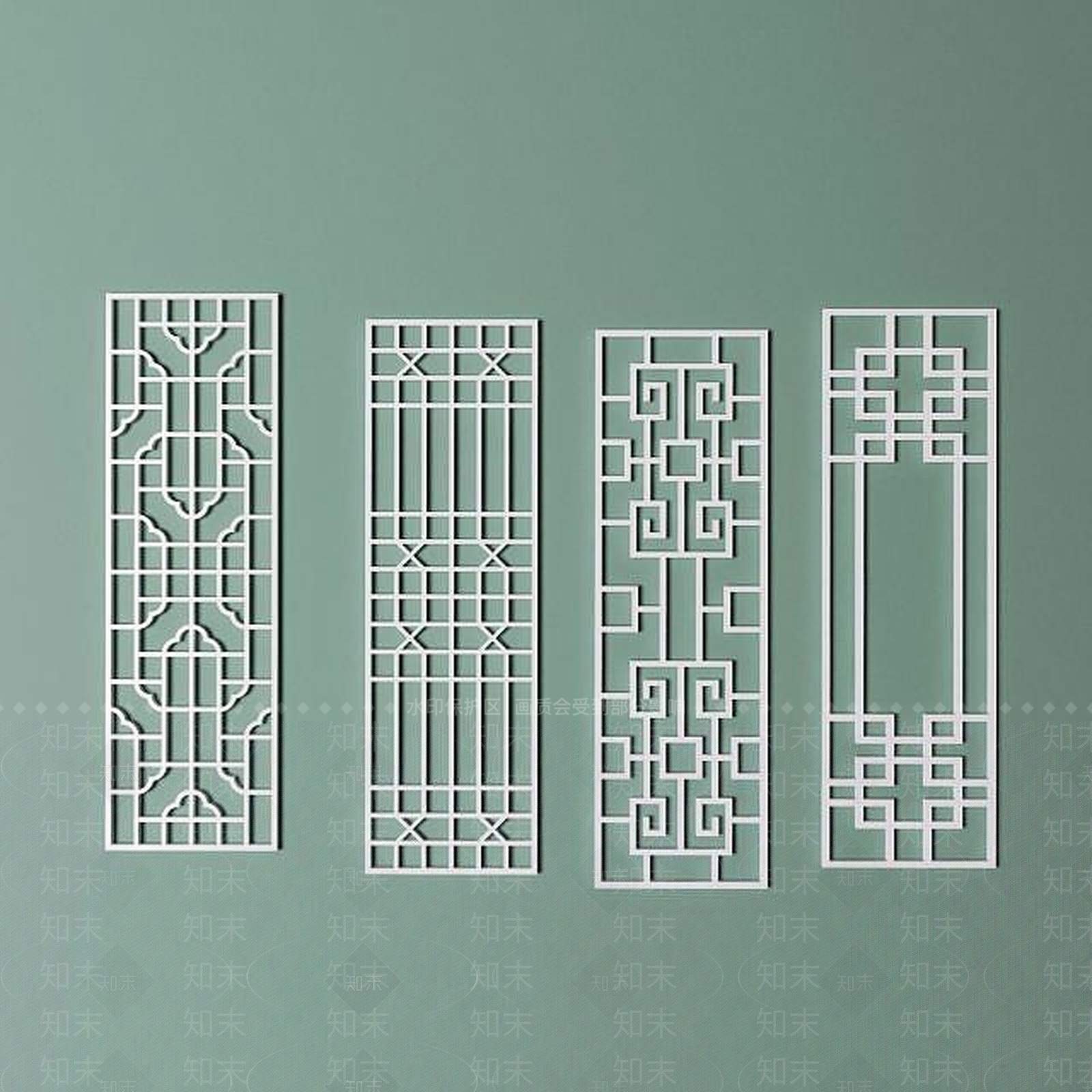 中式雕花镂空中式隔断3D模型下载【ID:1189090674】