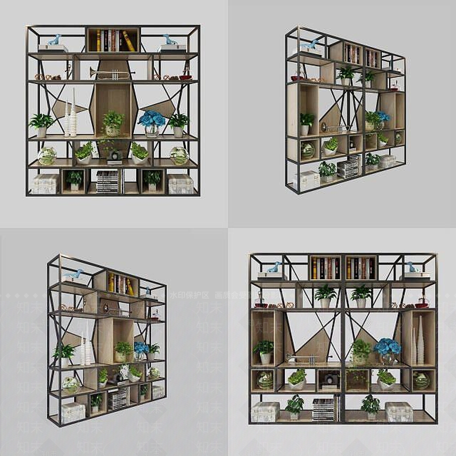 工业风置物架3D模型下载【ID:1189095680】