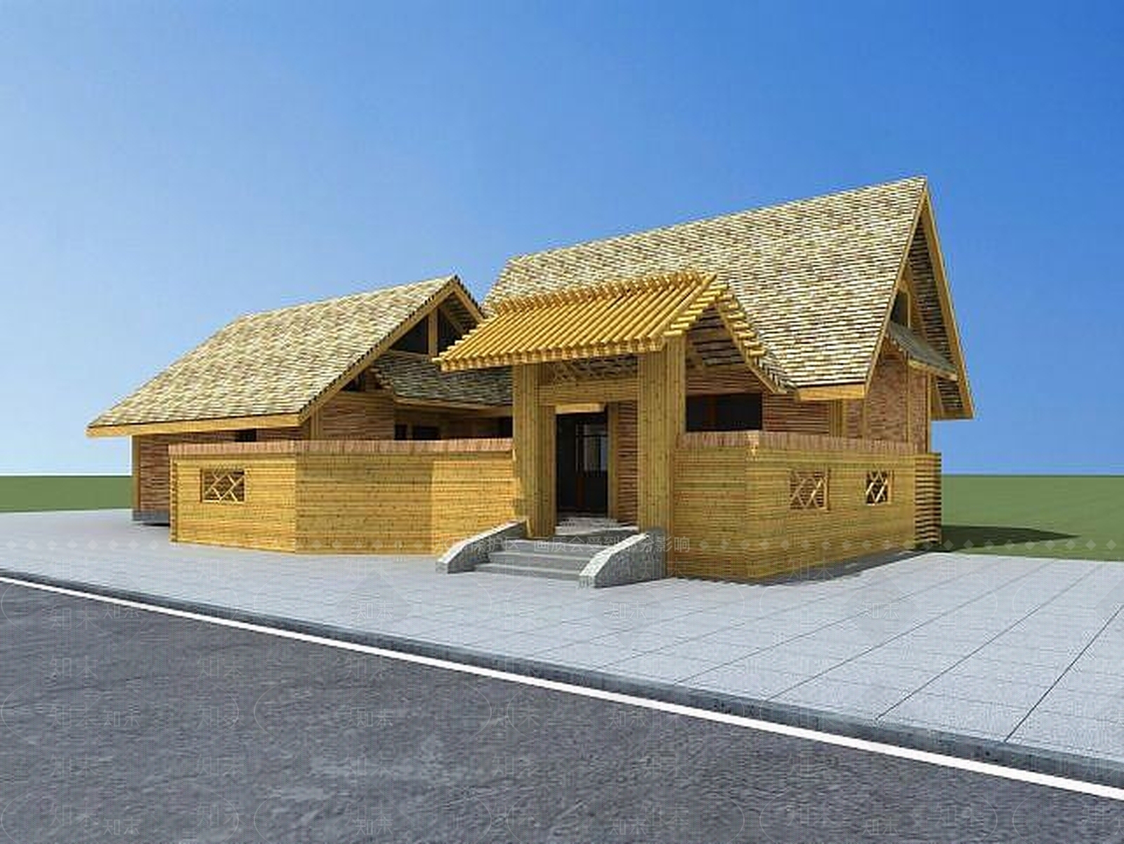 现代乡村别墅3D模型下载【ID:1189095756】