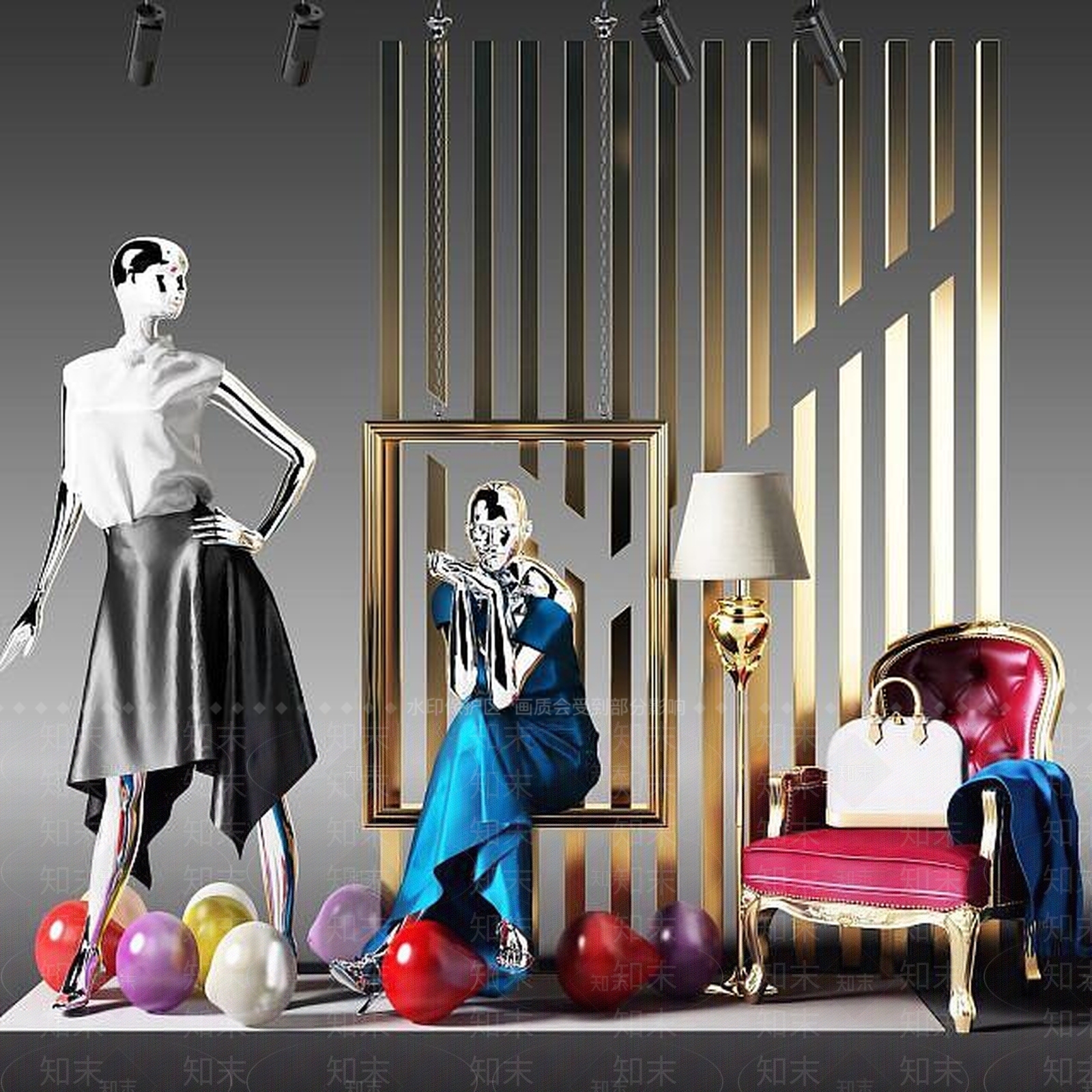 现代女士模特3D模型下载【ID:1189095803】