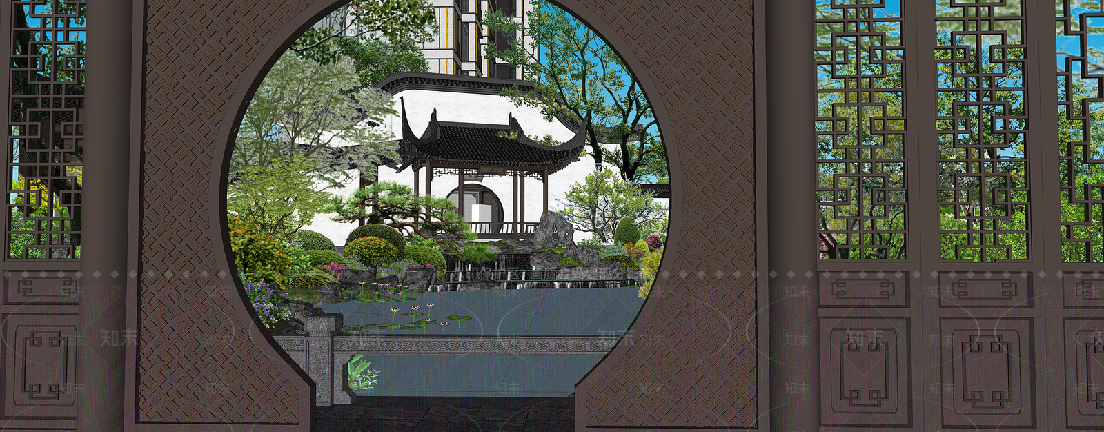 新中式中式办公景观SU模型下载【ID:1189096924】
