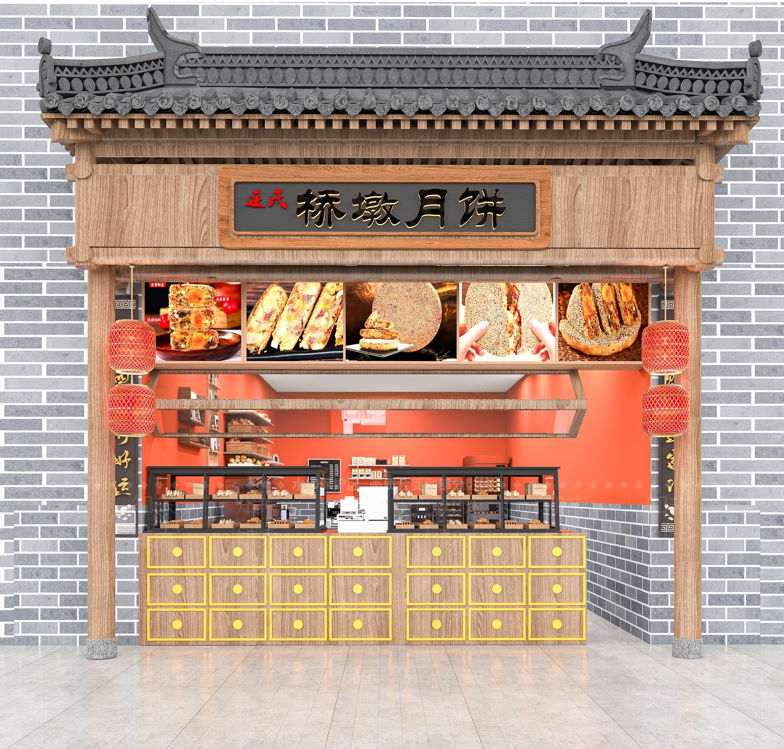 中式甜品面包店3D模型下载【ID:1189097422】