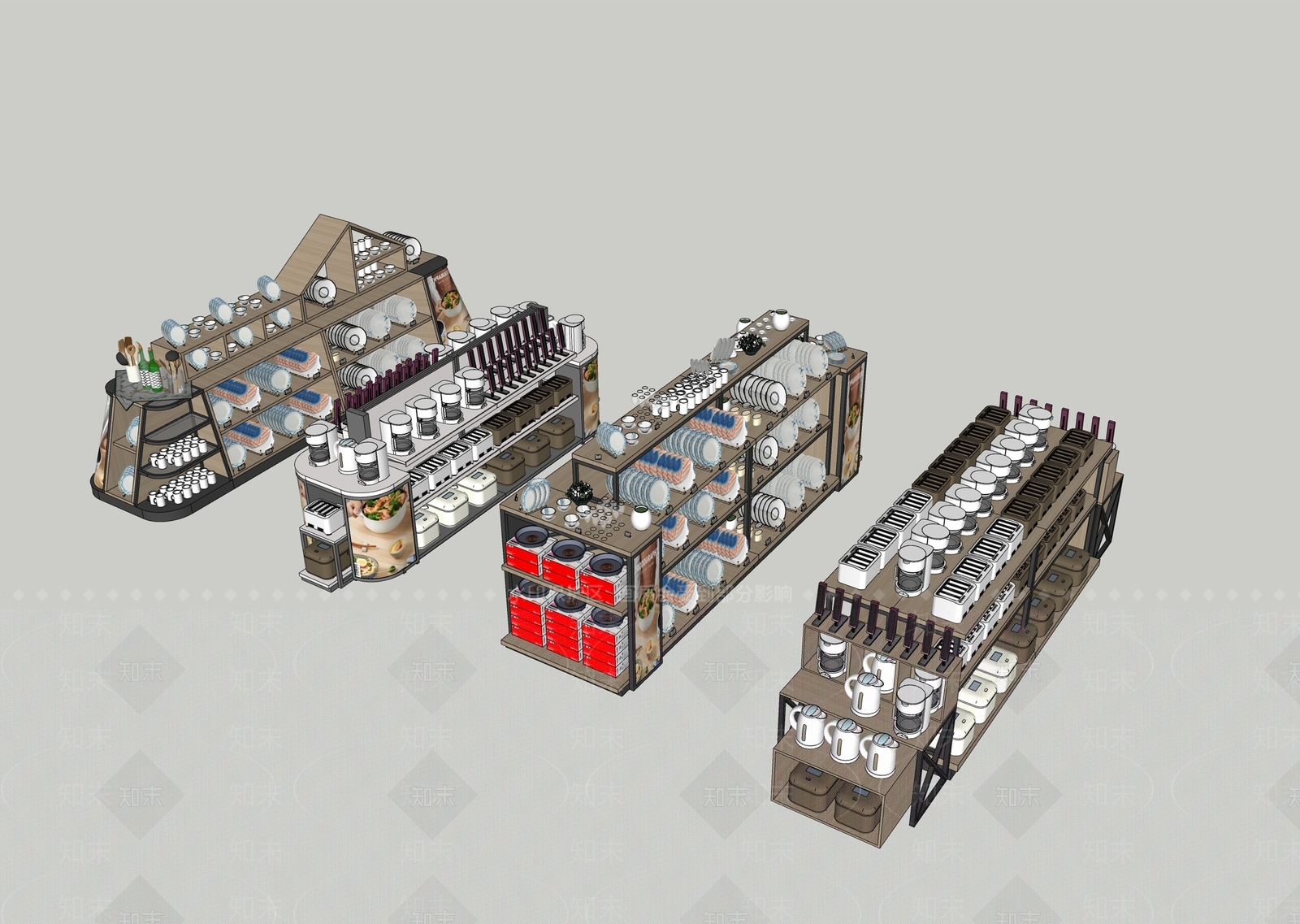 现代超市SU模型下载【ID:1189100054】