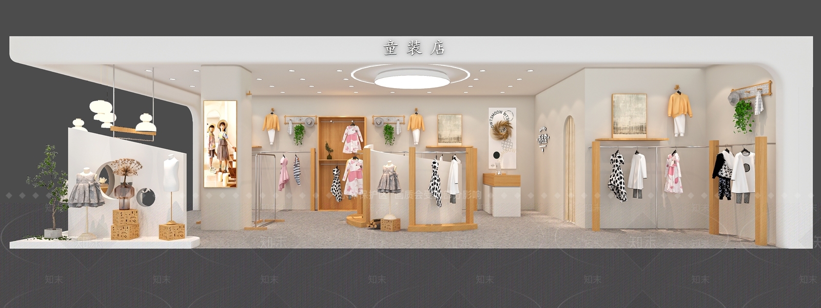 原木奶油服装店3D模型下载【ID:1189100911】