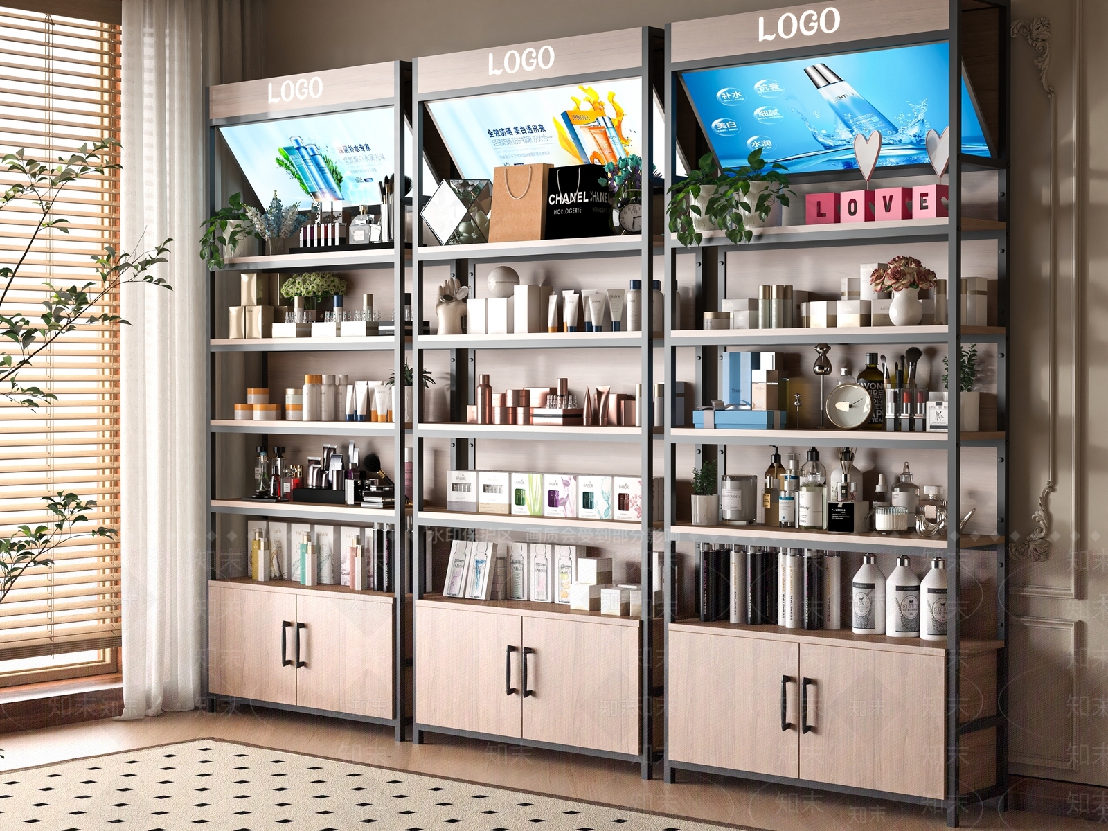 现代置物架3D模型下载【ID:1189104362】