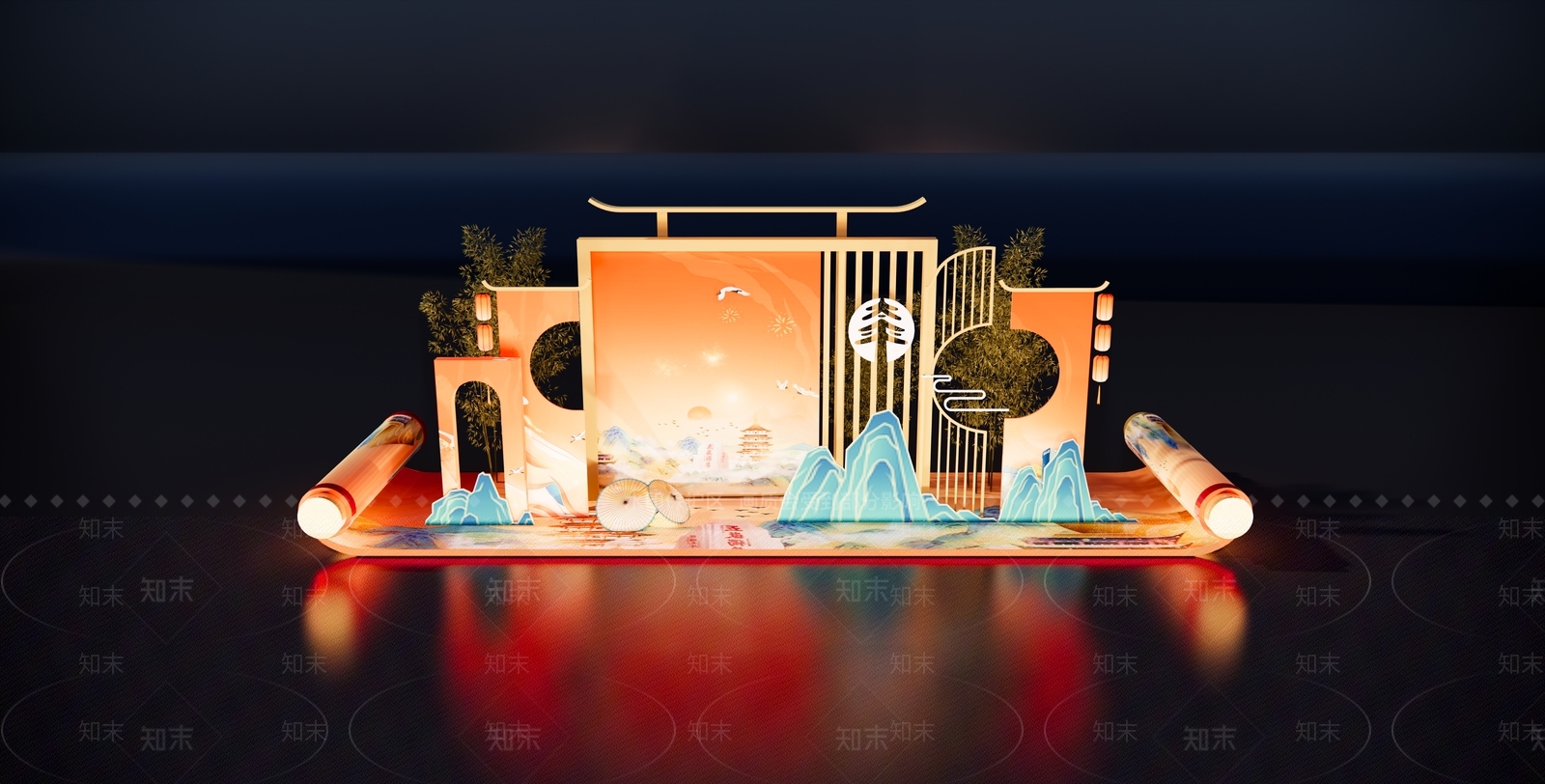 新中式美陈3D模型下载【ID:1189105441】