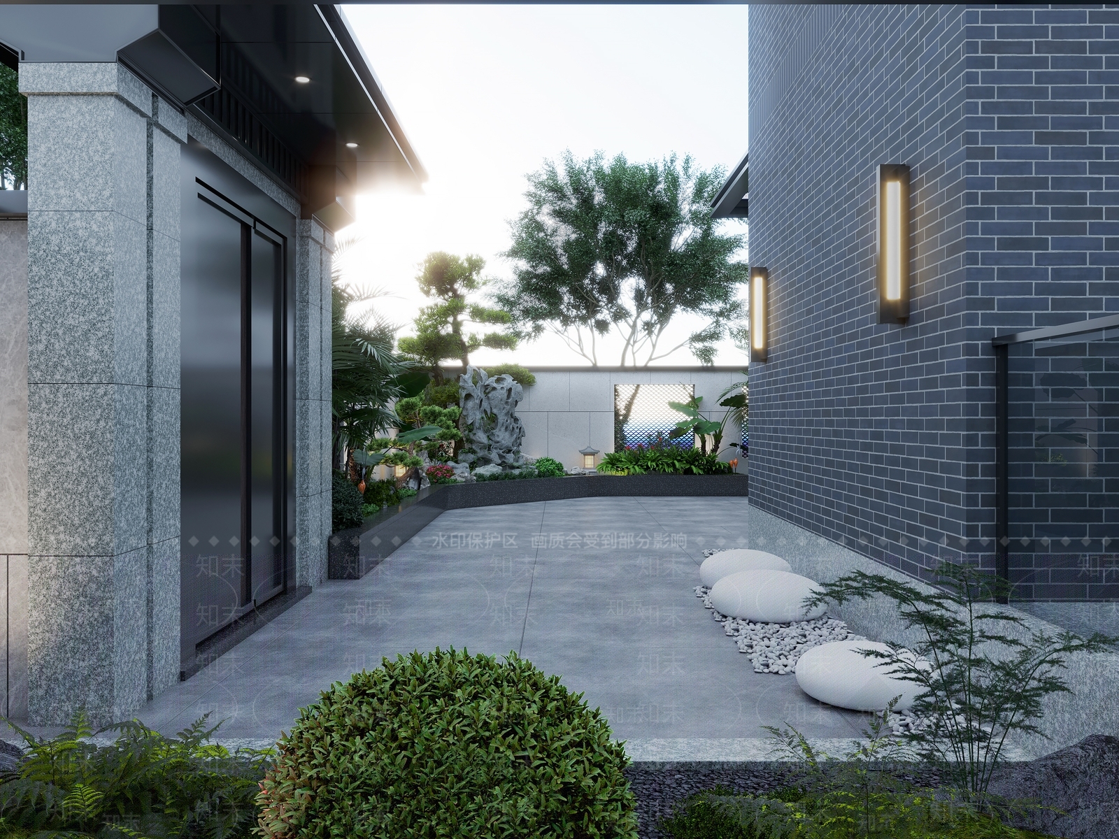 新中式中式庭院3D模型下载【ID:1189115838】