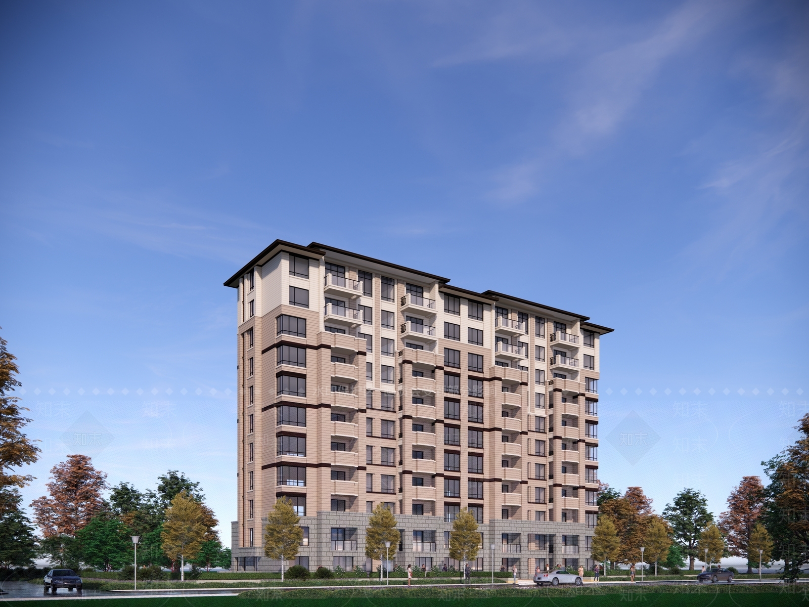 现代多层住宅SU模型下载【ID:1189108039】