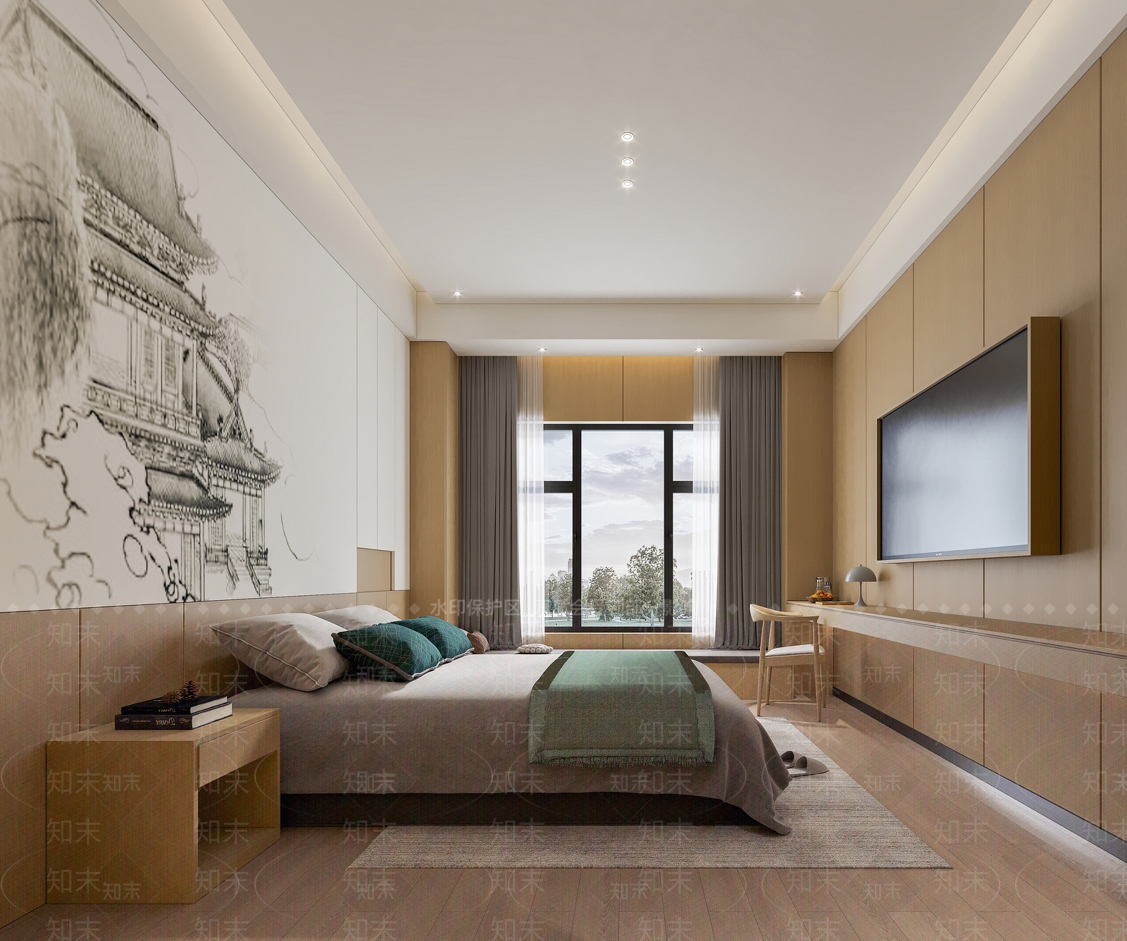 现代原木民宿3D模型下载【ID:1189109603】