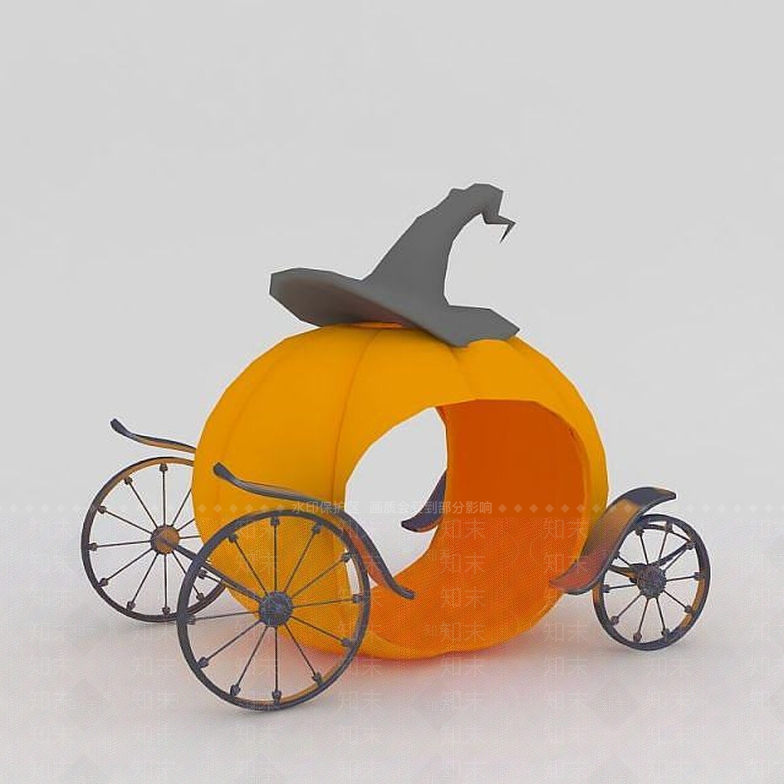 现代万圣节南瓜车3D模型下载【ID:1189111271】