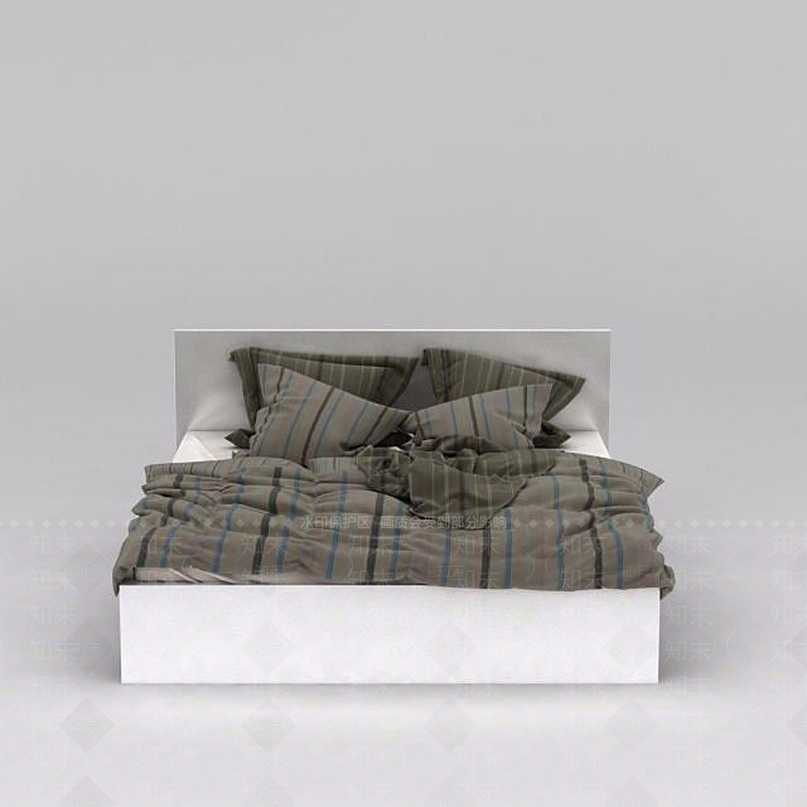 现代床品3D模型下载【ID:1189113450】