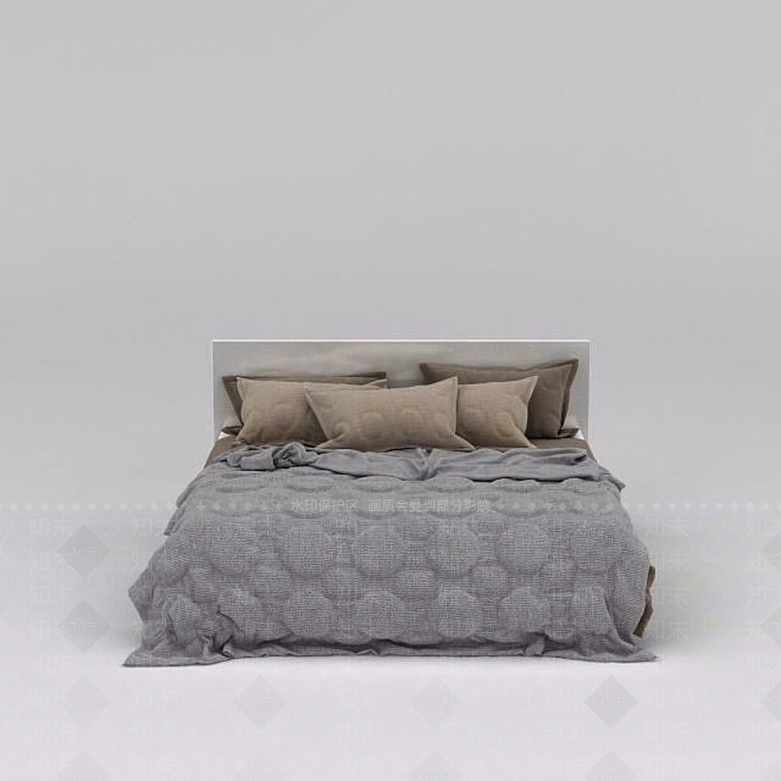 现代床品3D模型下载【ID:1189113402】