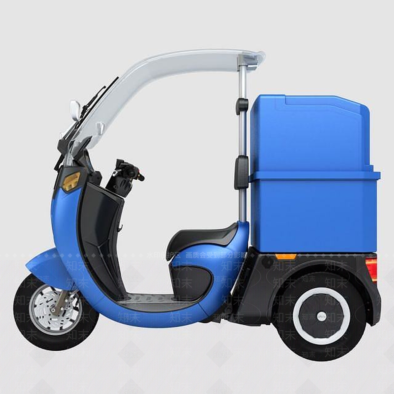 现代电动三轮车3D模型下载【ID:1189115146】