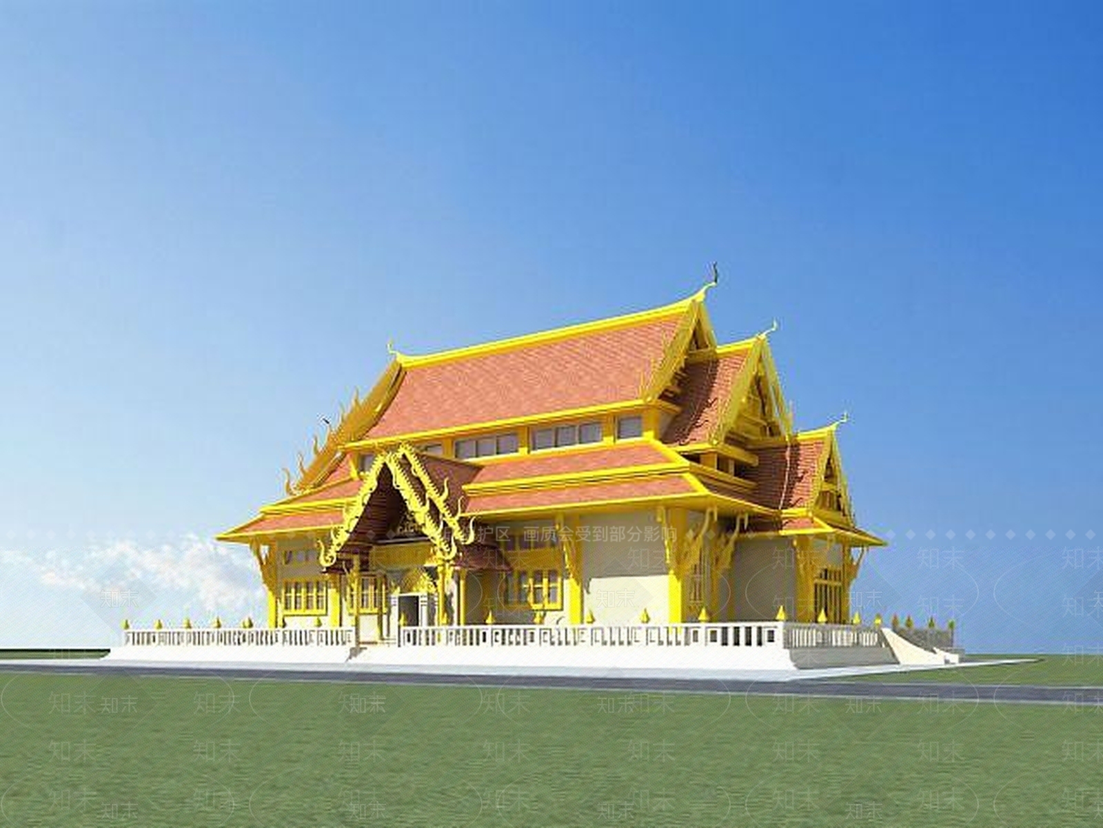 现代傣族建筑3D模型下载【ID:1189118853】