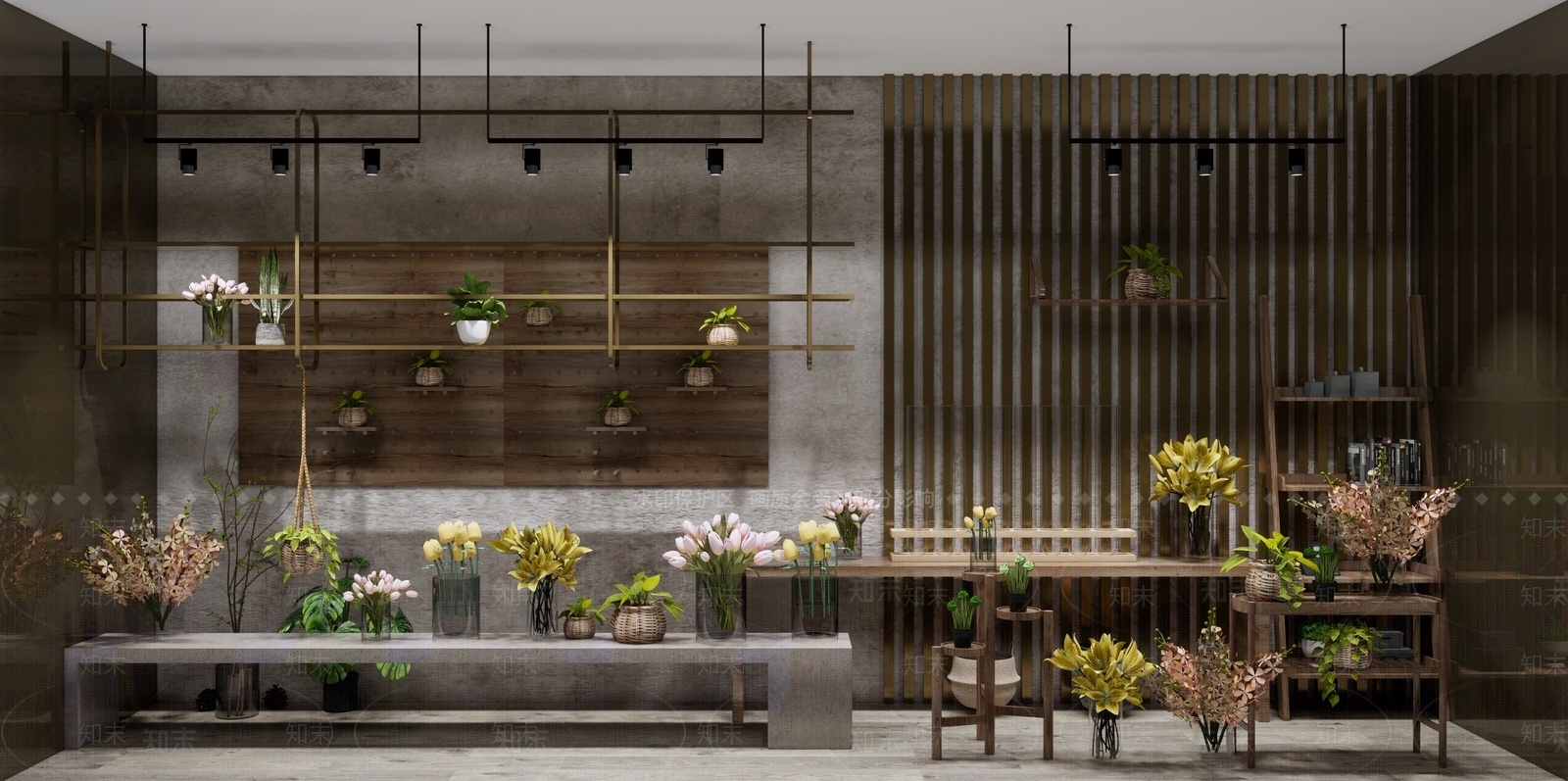 现代轻奢花店SU模型下载【ID:1189291567】