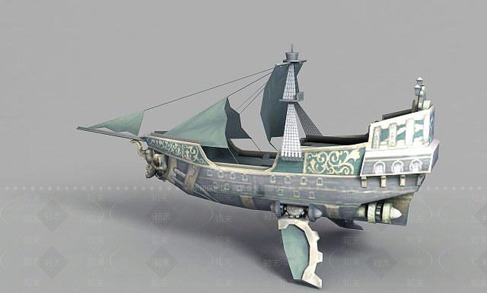 现代动漫帆船3D模型下载【ID:1189122062】