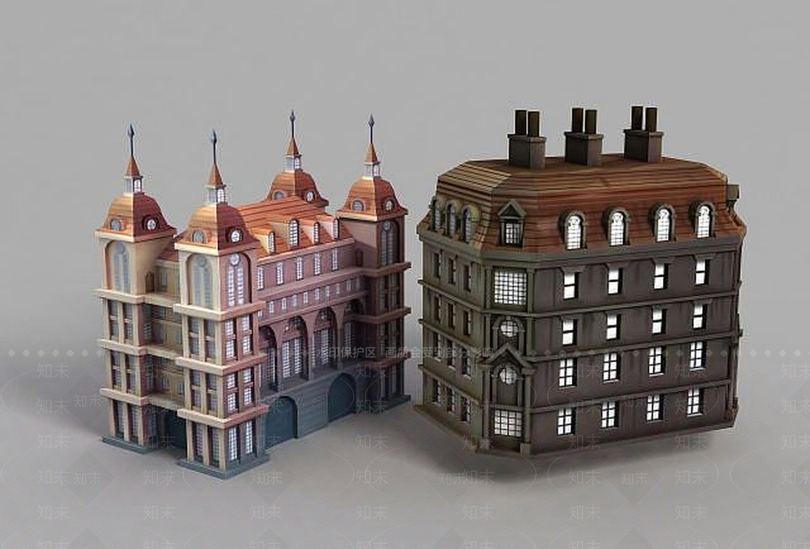 现代动漫城堡3D模型下载【ID:1189122049】