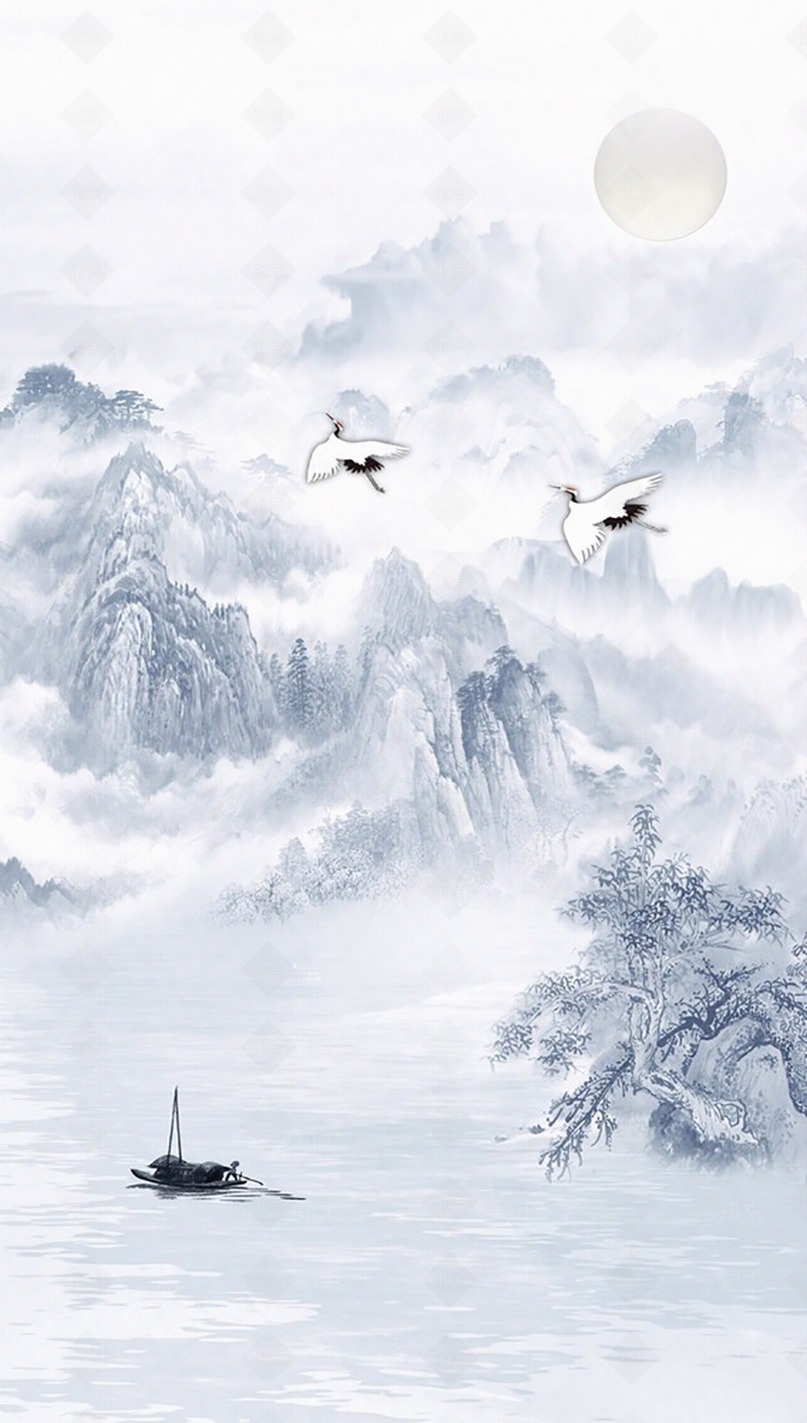 现代新中式山水大理石贴图下载【ID:1189123180】