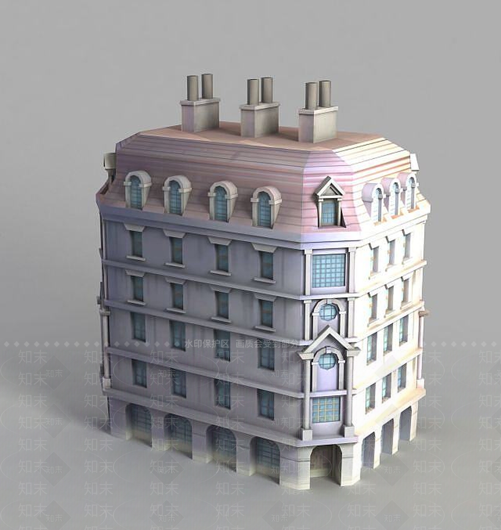 现代漫画城堡3D模型下载【ID:1189123155】