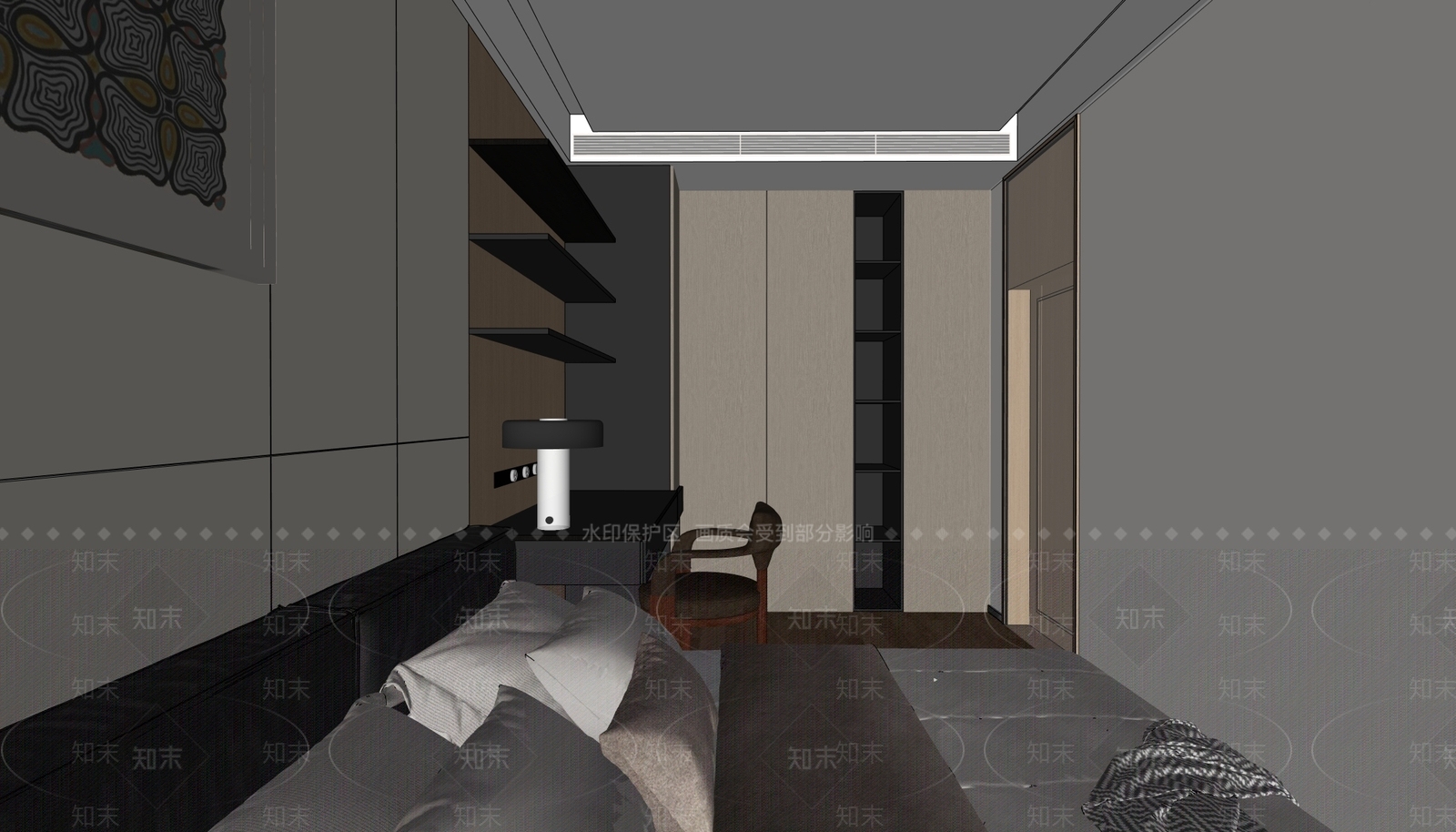 现代家居客厅SU模型下载【ID:1222337215】