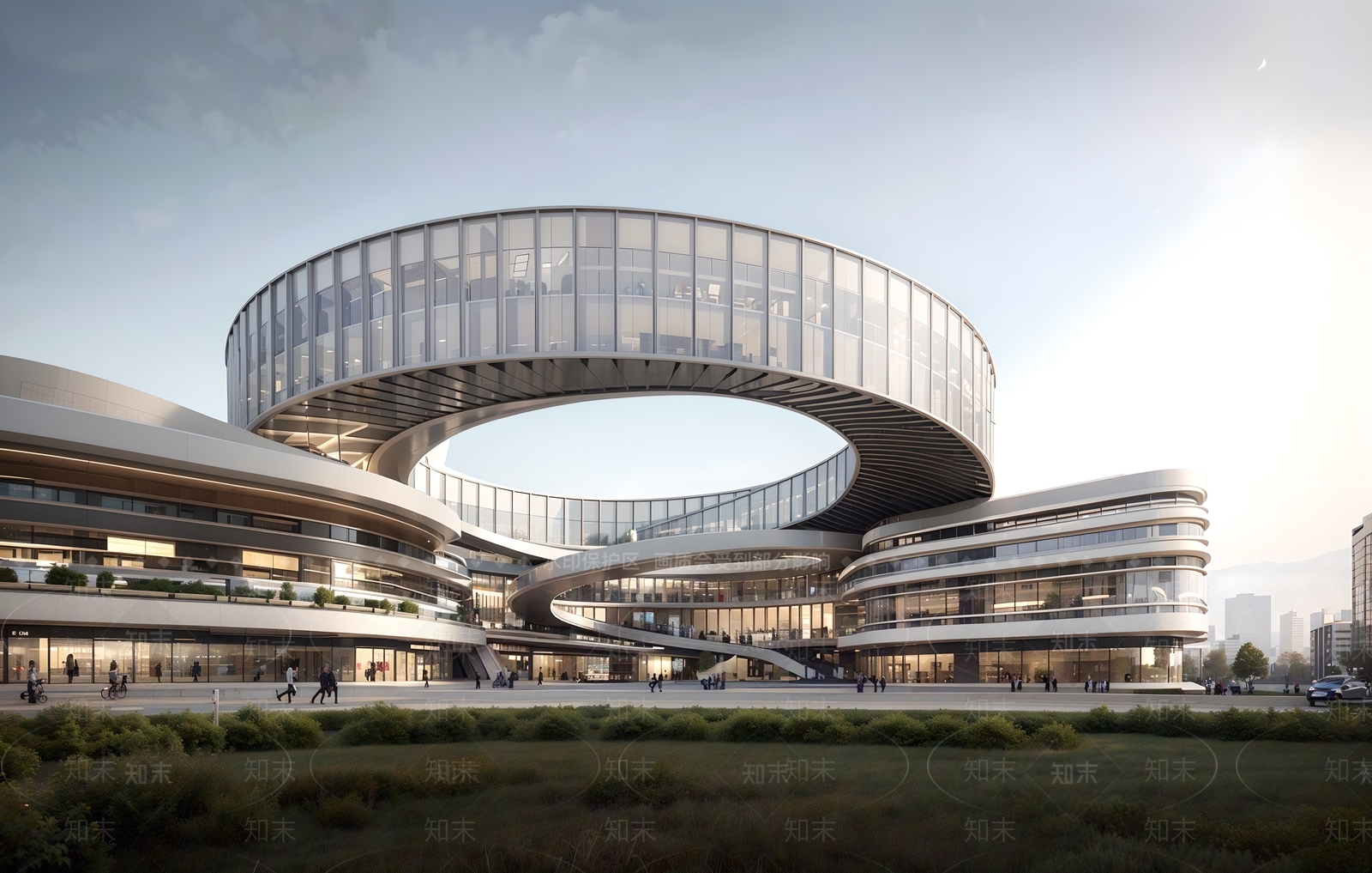 现代展览馆建筑SU模型下载【ID:1189131001】