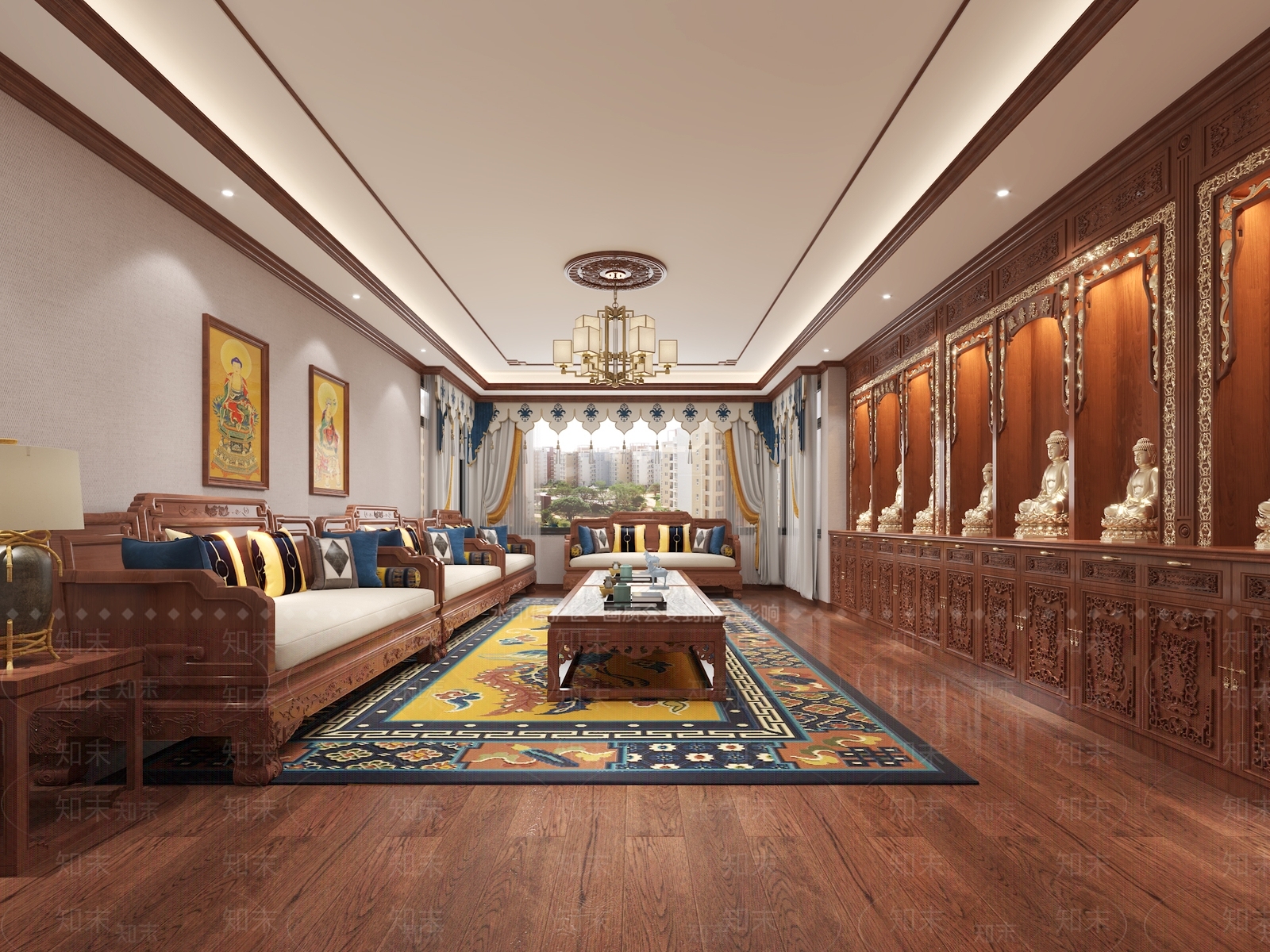 禅意侘寂佛堂3D模型下载【ID:1189133227】