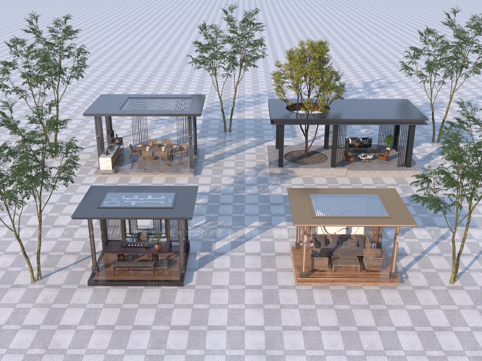 新中式亭子3D模型下载【ID:1189135288】