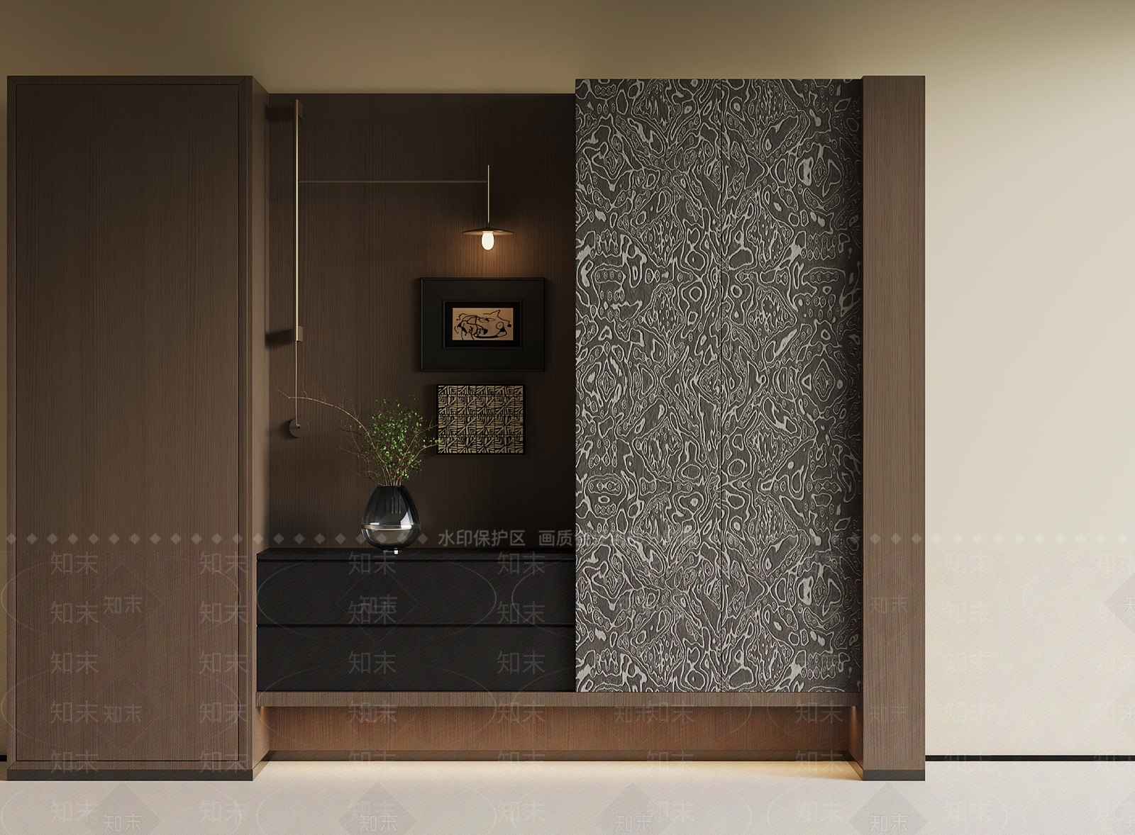 现代意式鞋柜3D模型下载【ID:1189135367】