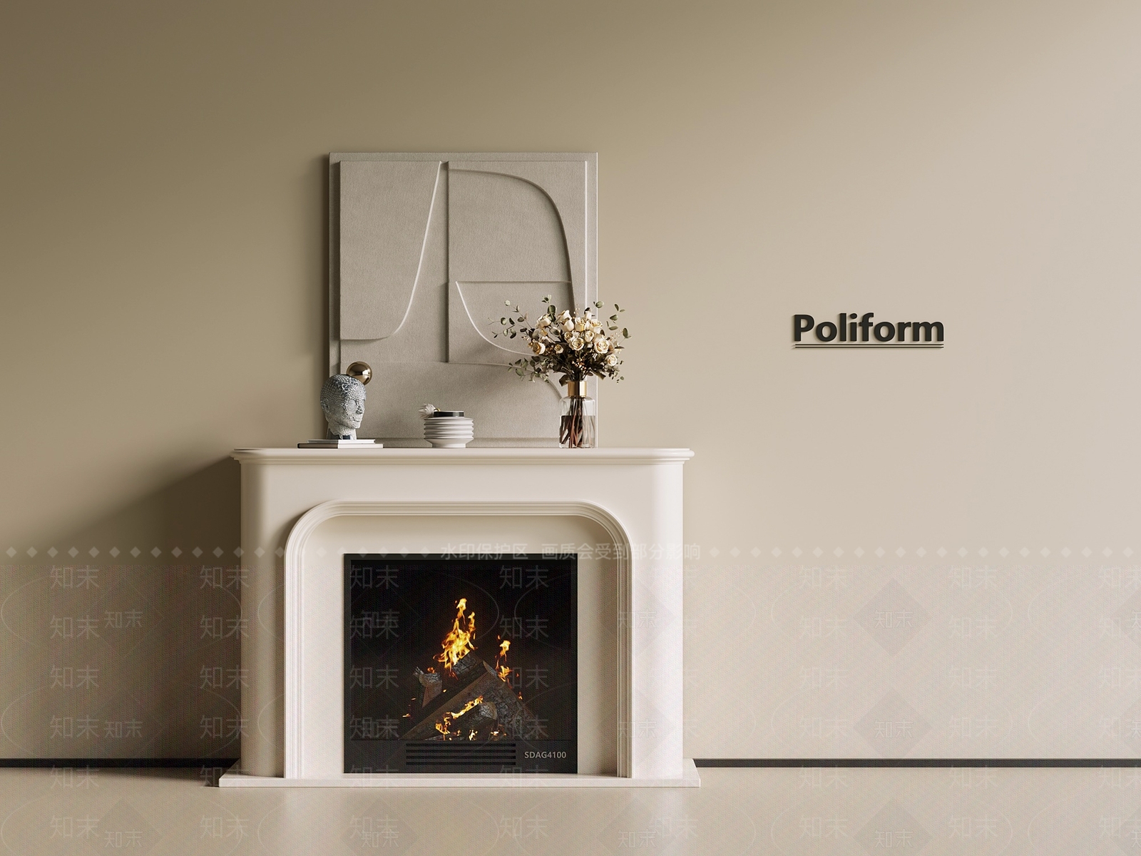 法式复古壁炉3D模型下载【ID:1189138027】