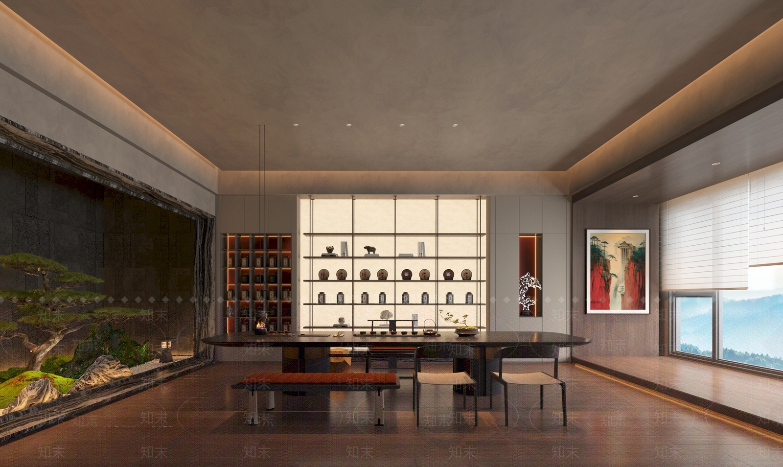 大型展示柜茶馆3D模型下载【ID:1227318683】