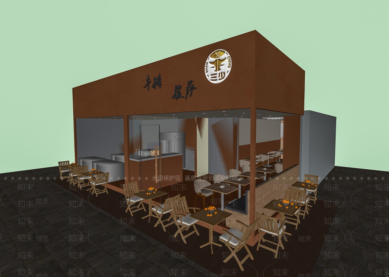 现代咖啡厅SU模型下载【ID:1189146380】