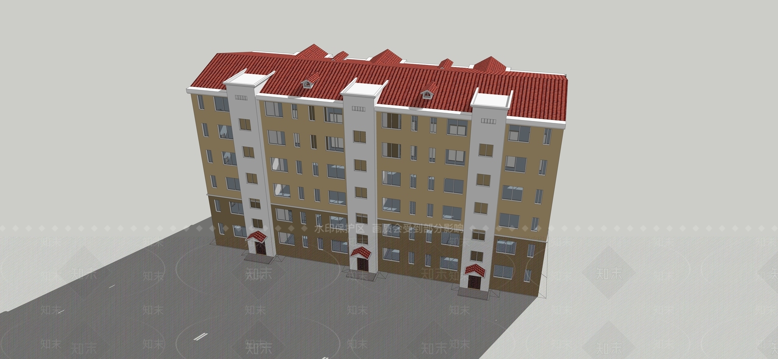 简欧多层住宅SU模型下载【ID:1189143522】