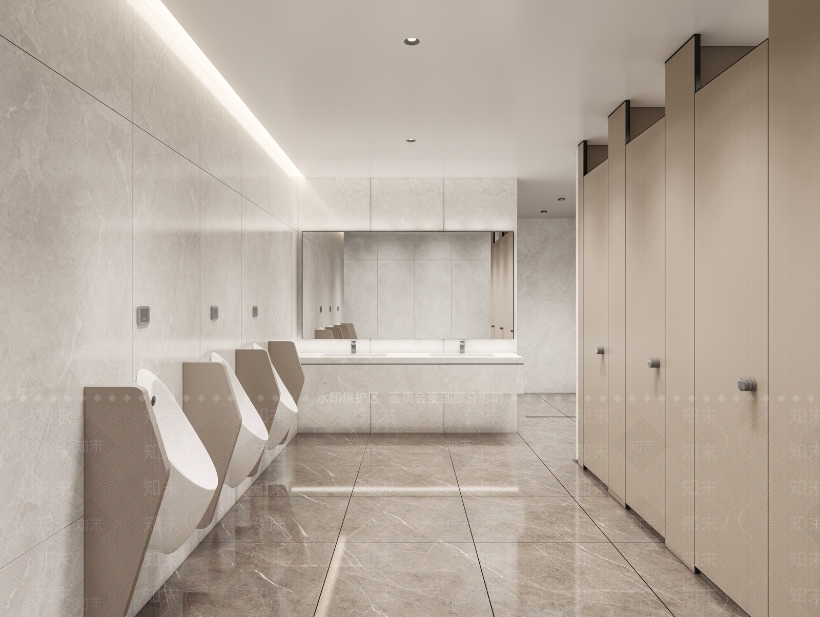 现代极简公共卫生间SU模型下载【ID:1190863116】