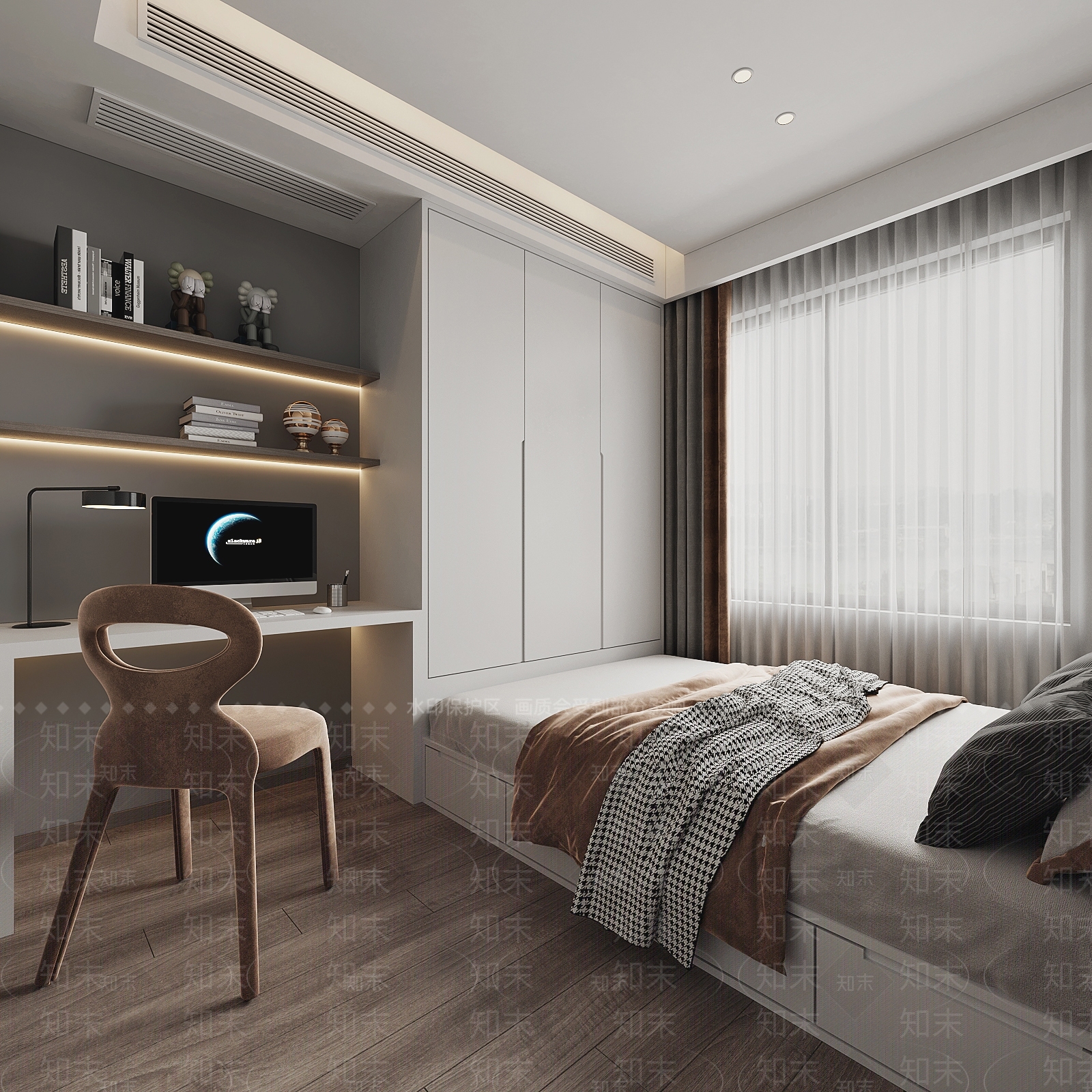现代榻榻米卧室3D模型下载【ID:1189143735】