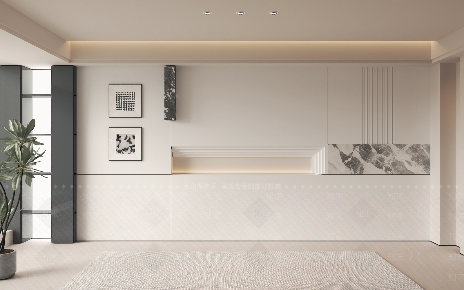 现代背景墙SU模型下载【ID:1189145598】