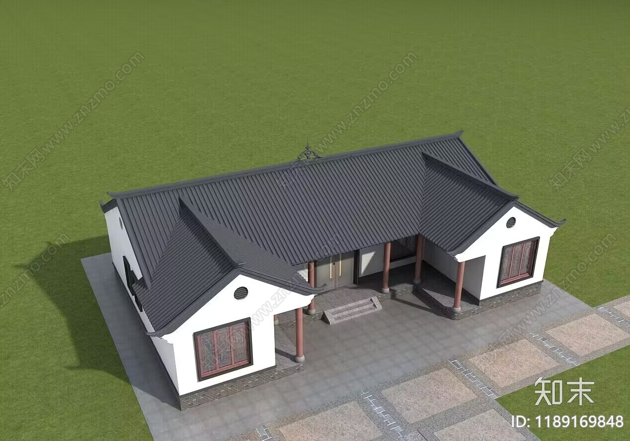 中式新中式别墅建筑施工图下载【ID:1189169848】