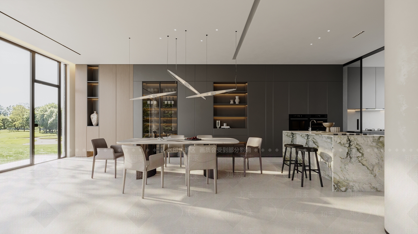 现代客餐厅3D模型下载【ID:1215064989】