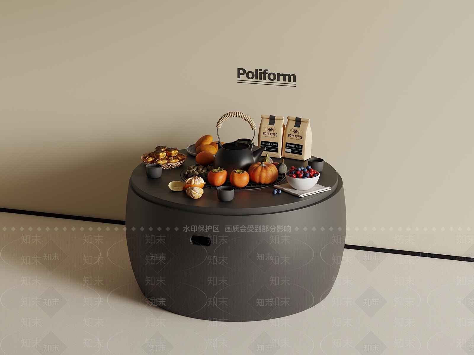 现代茶桌椅3D模型下载【ID:1189147582】
