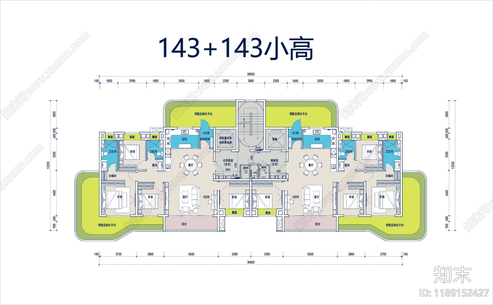 现代住宅楼建筑施工图下载【ID:1189152427】