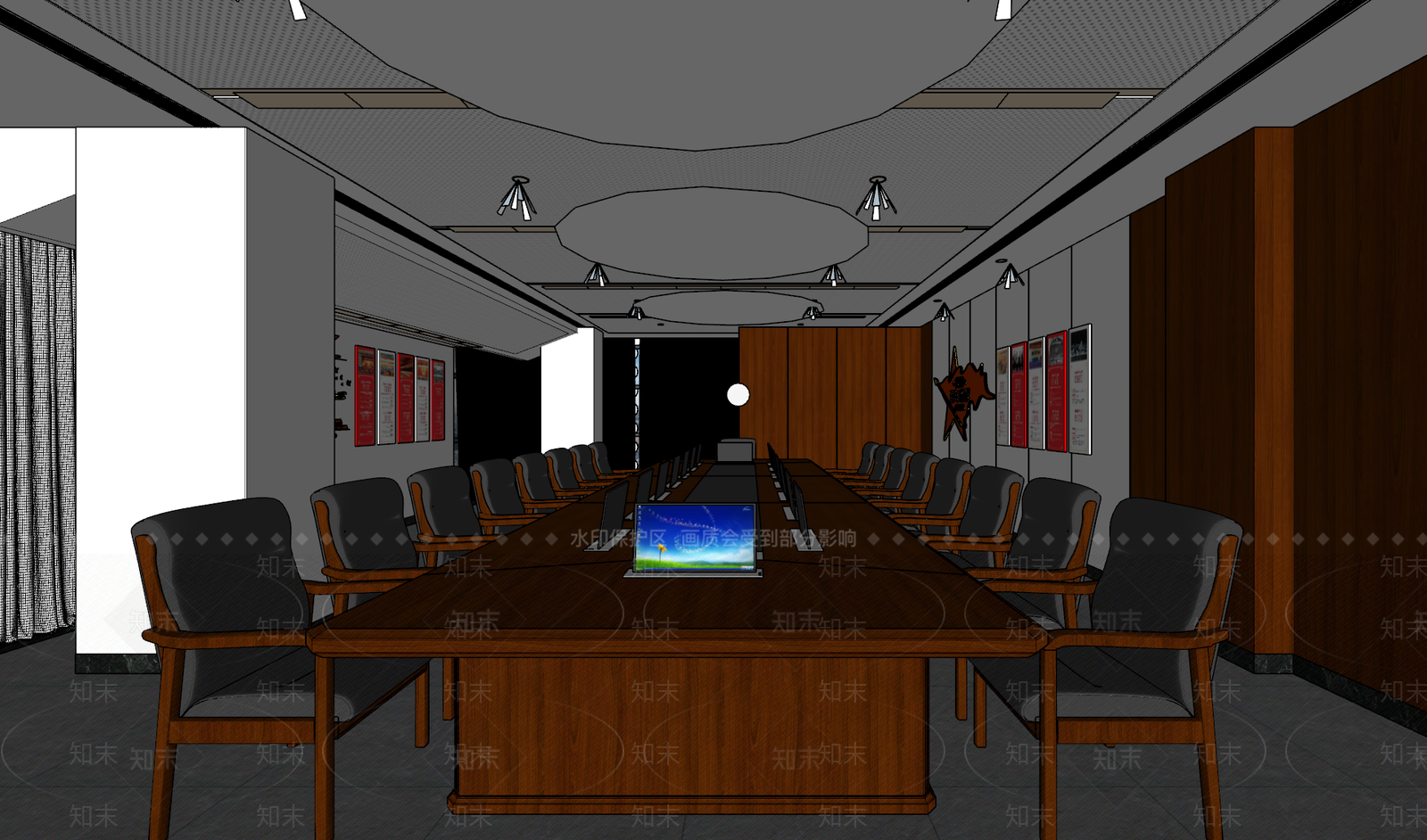 新中式会议室SU模型下载【ID:1189157865】